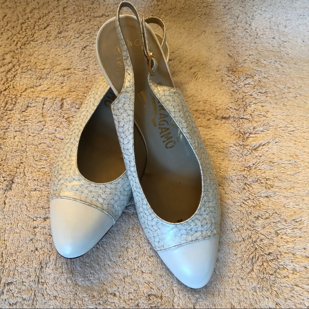 Salvatore Ferragamo for Saks Fifth Avenue Printed Calf Sling-Back Shoes